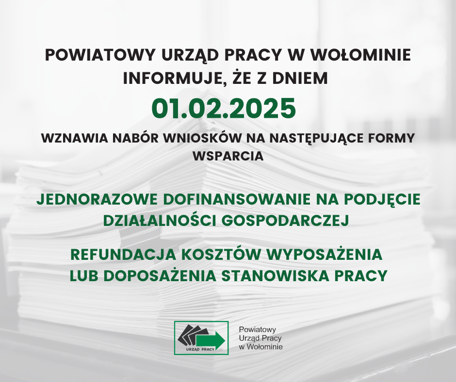 Zdjęcie artykułu Wznowienie naboru wniosków z dniem 01.02.2025 r.
