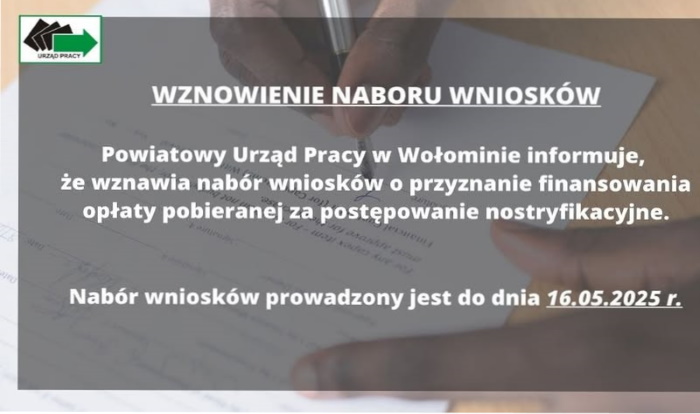 Zdjęcie artykułu Wznowienie naboru wniosków do dnia 16.05.2025 r.