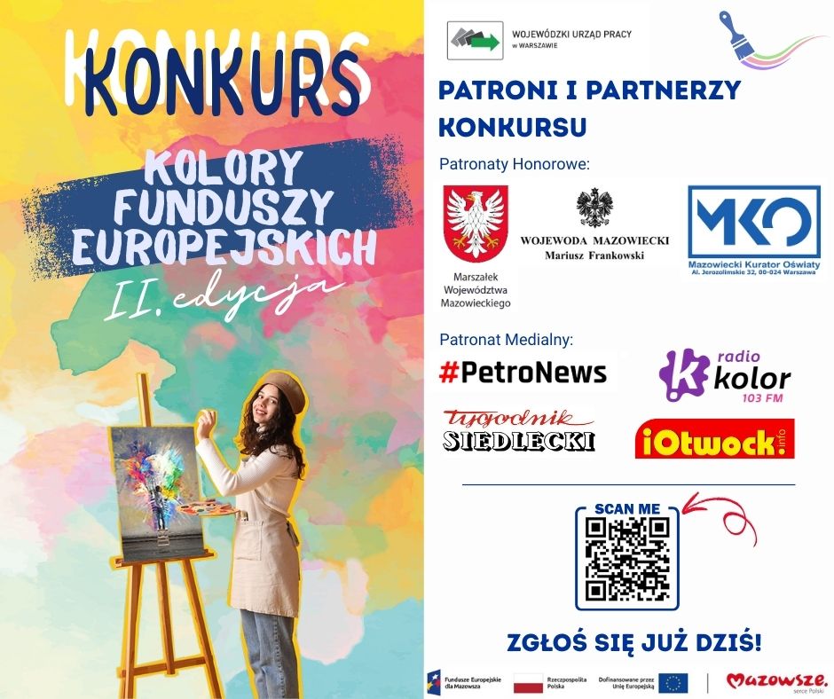 Zdjęcie artykułu Wojewódzki Urząd Pracy w Warszawie ogłasza konkurs plastyczny „Kolory Funduszy Europejskich II”